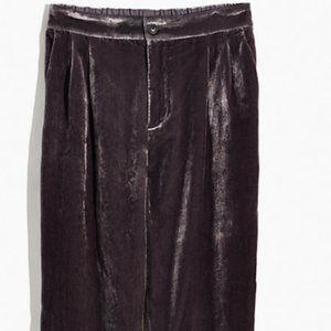 MADEWELL Velvet Tapered Pleat Pull-On Pants
